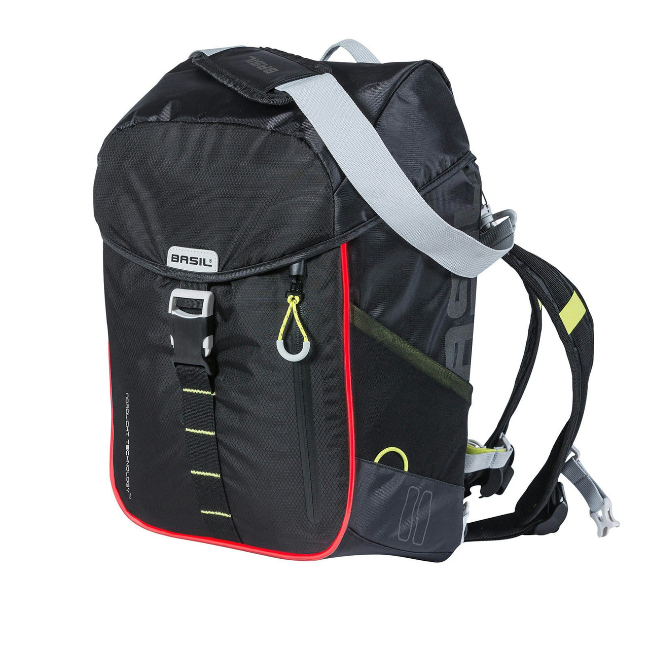 Basil Miles Daypack w/LED 17L Black Lime