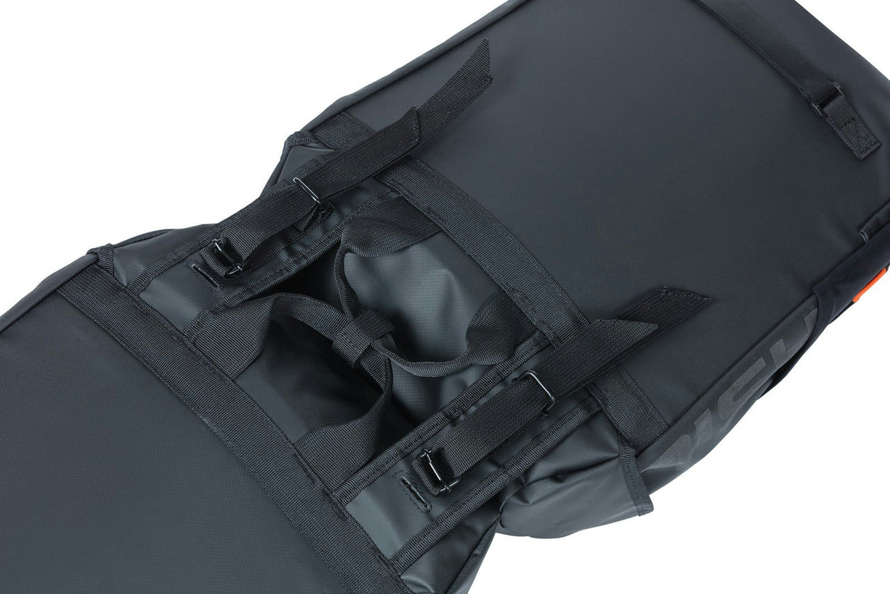 Basil Miles Tarpaulin Double Bag Black Orange 34L