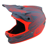 Thumbnail for TLD D3 AS Fiberlite Helmet Spiderstripe Grey / Red