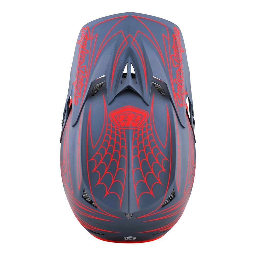 TLD D3 AS Fiberlite Helmet Spiderstripe Grey / Red