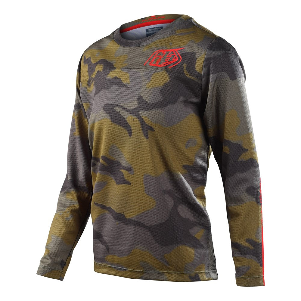 TLD 24.1 Flowline LS Youth Jersey Spray Camo Army