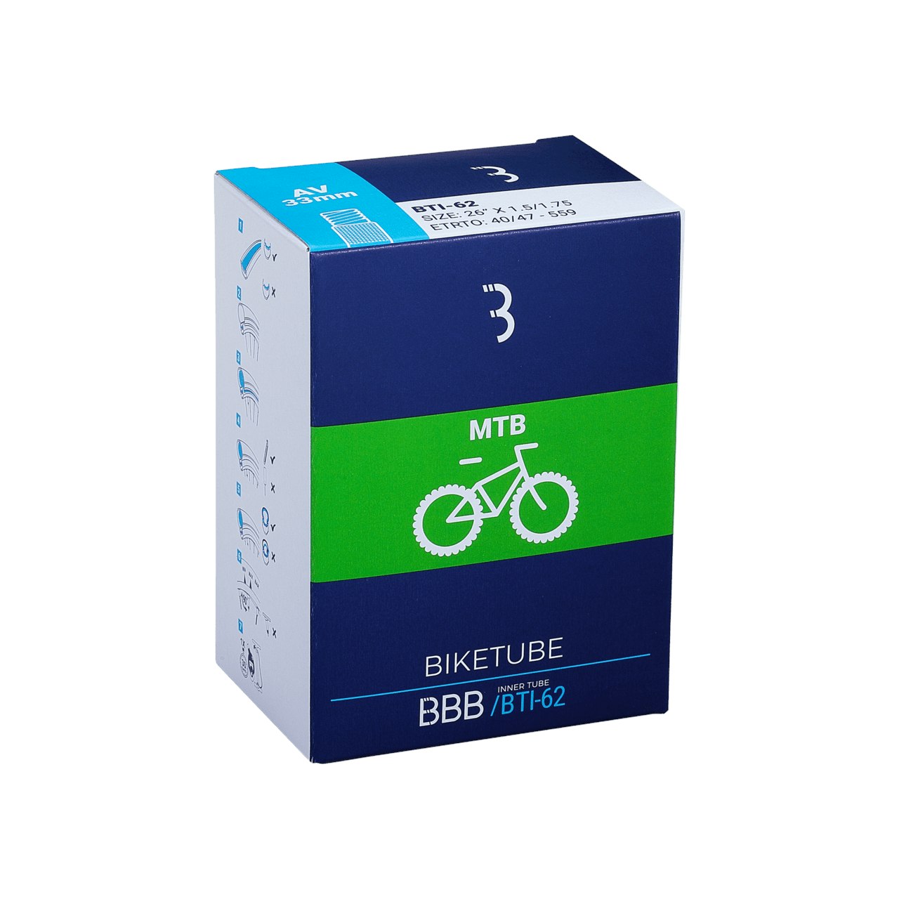 BBB Cycling Tube 26 x 1.75/2.35 American/Schrader/Car Valve