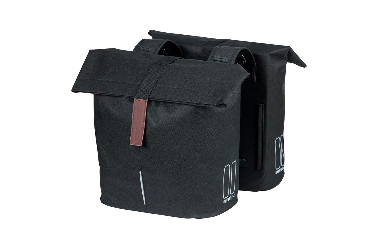 Basil City Double Bag Black 28-32L