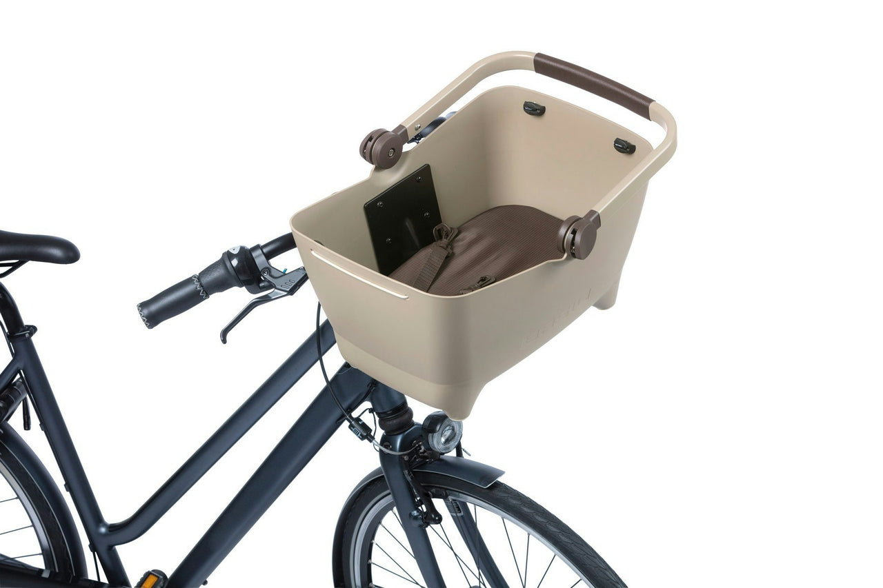 Basil Buddy Pet Front Bike Basket KF Biscotti Brown 32L