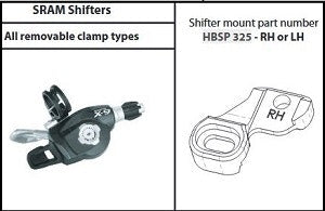 Hope Tech 3 Sram Shifter Mount Clamp Pair Black