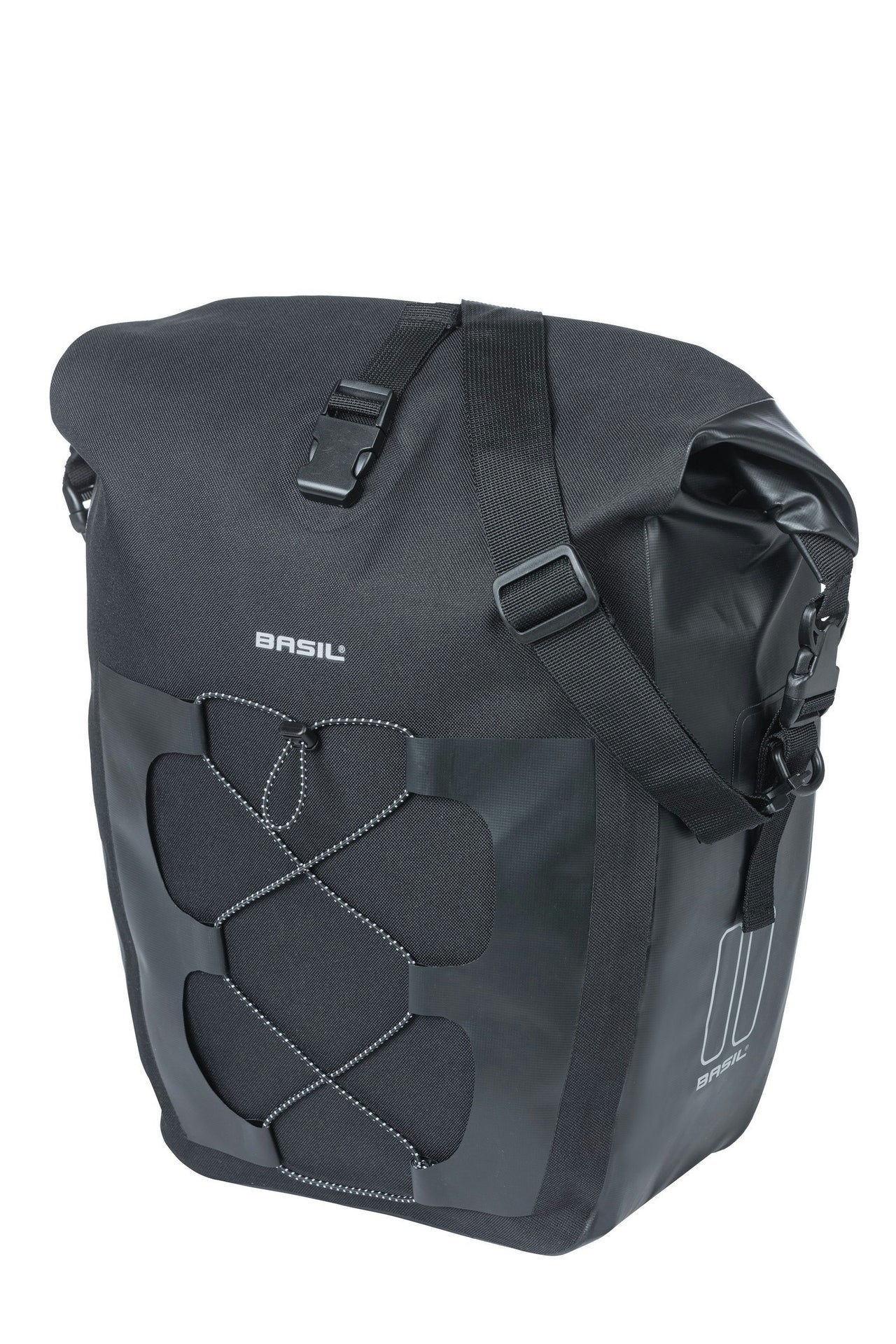 Basil Navigator Waterproof L Single Pannier Bag 25-31 Litres Black