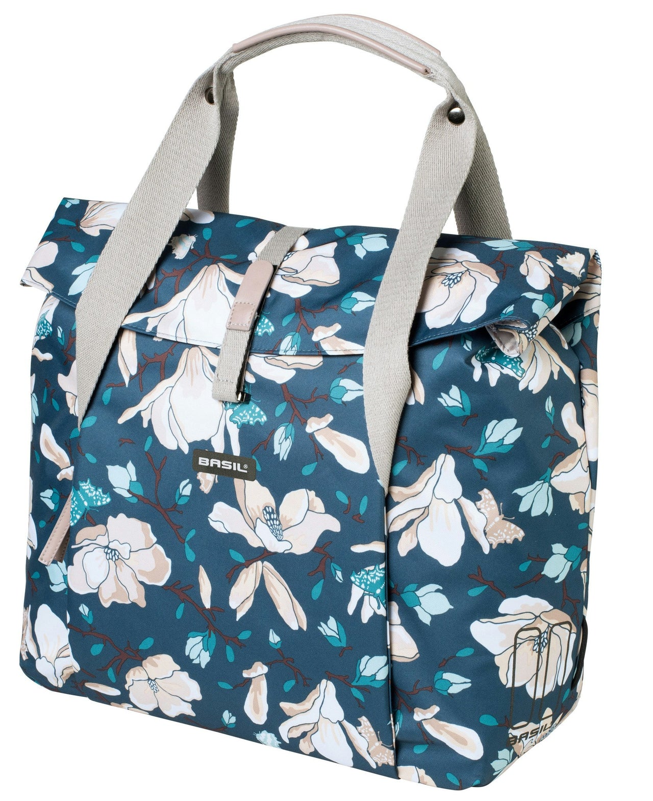 Basil Magnolia Shopper Bag 18L Teal Blue