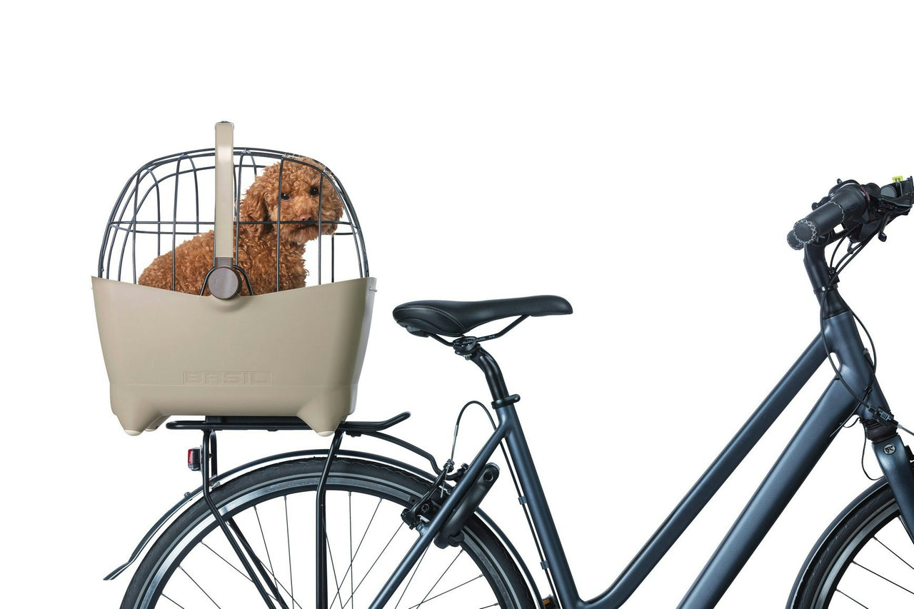 Basil Buddy Bicycle Rear Basket For Pets MIK Biscotti Brown