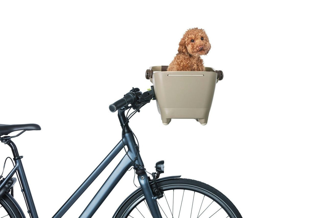 Basil Buddy Pet Front Bike Basket KF Biscotti Brown 32L