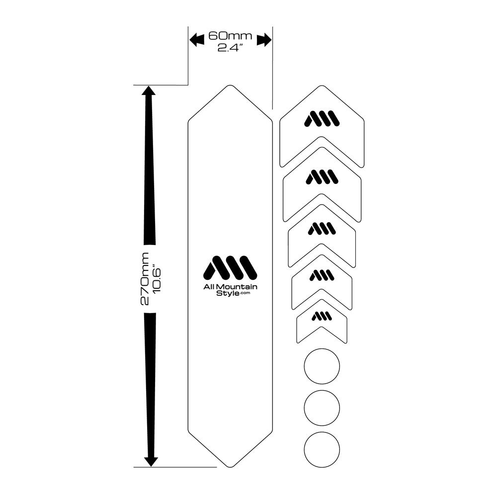 All Mountain Style AMS Basic Frame Protection Wrap Black / Silver