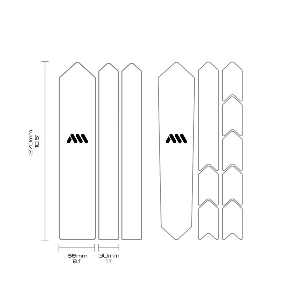 All Mountain Style AMS Road / Gravel Frame Protection Clear / Silver