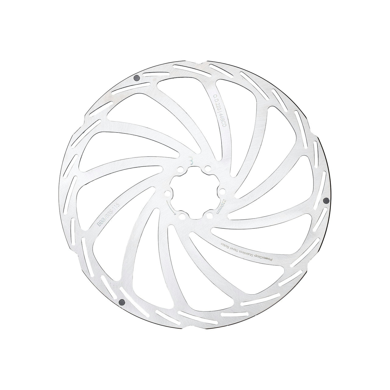 BBB Cycling PowerStop Disc Brake Rotor Silver 220mm 6 Bolt