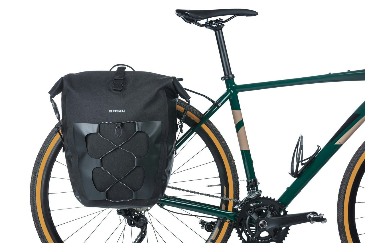 Basil Navigator Waterproof L Single Pannier Bag 25-31 Litres Black