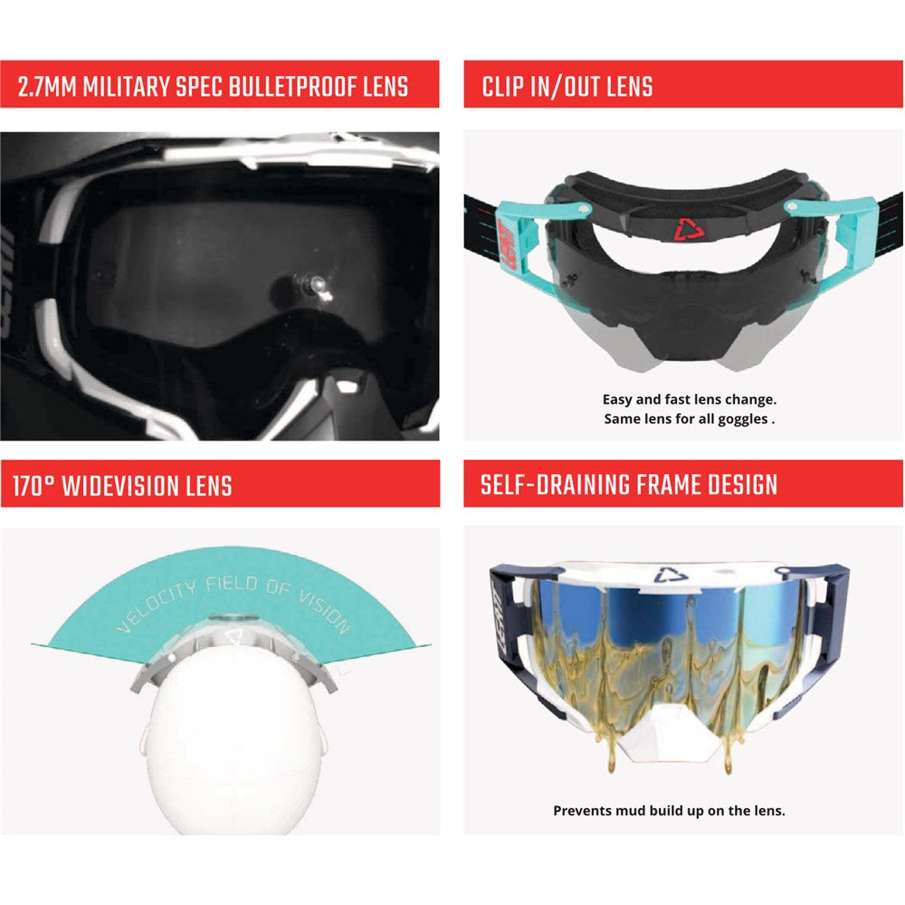 Leatt Goggle Velocity 4.0 MTB X-Flow Iriz Granite Silver 50%