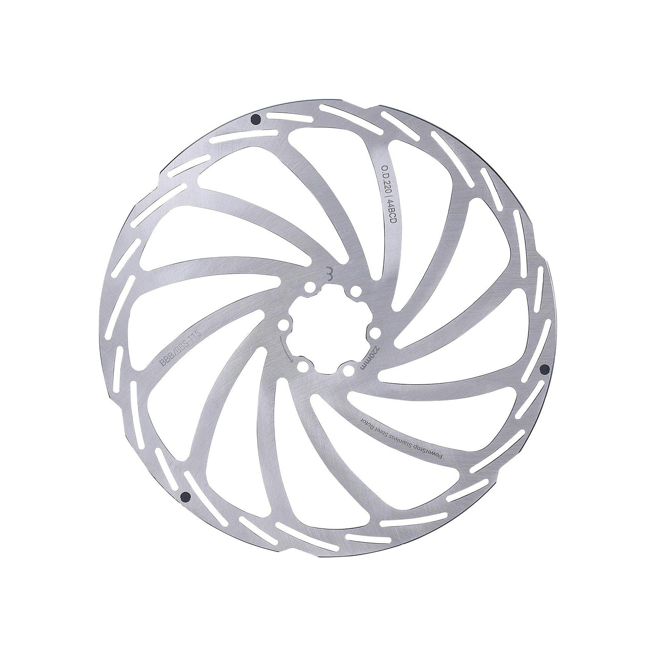 BBB Cycling PowerStop Disc Brake Rotor Silver 220mm 6 Bolt