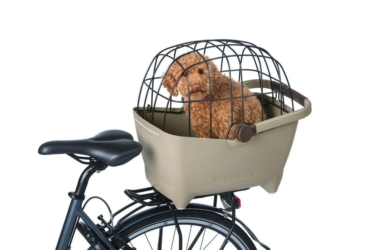 Basil Buddy Bicycle Rear Basket For Pets MIK Biscotti Brown