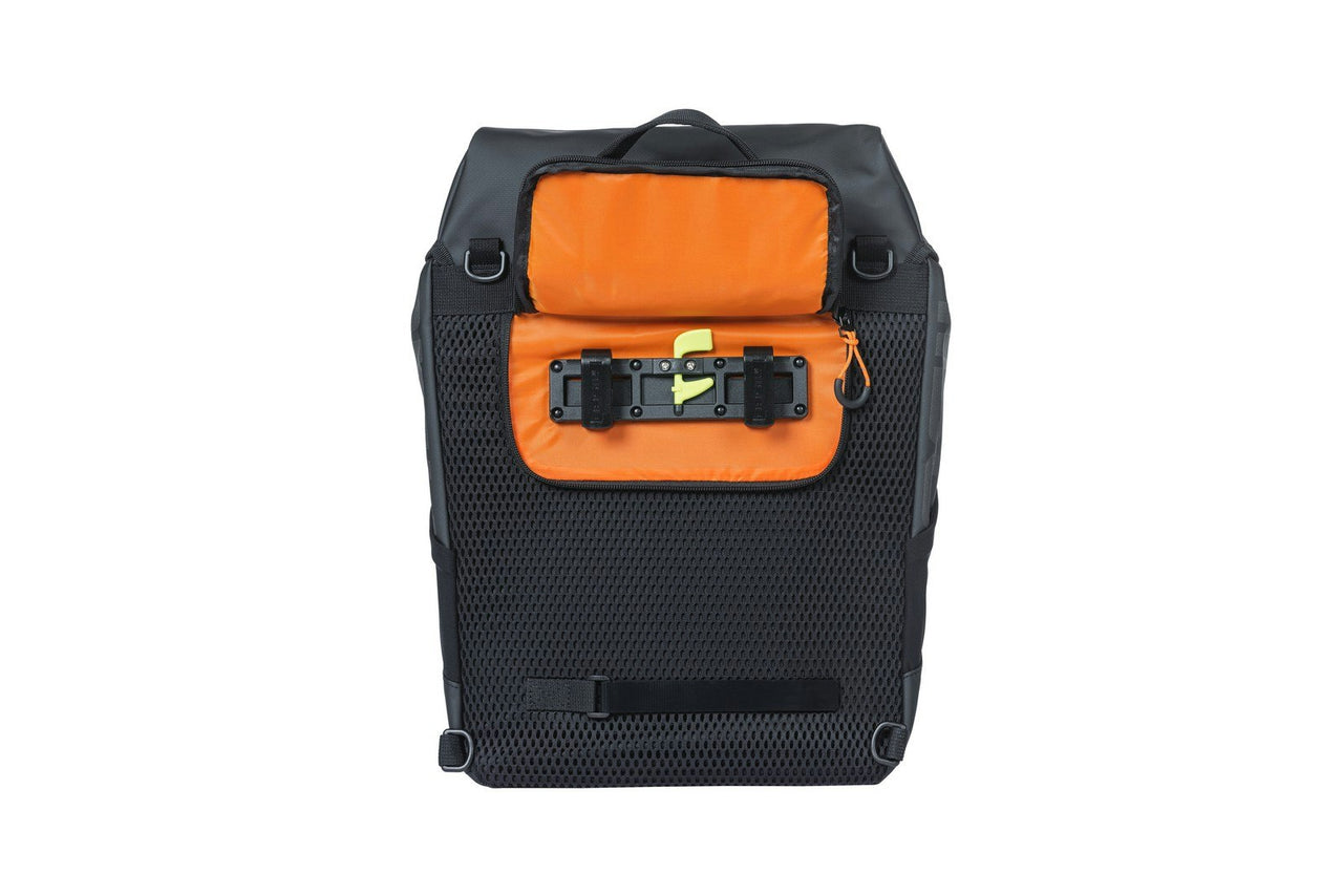 Basil Miles Tarpaulin Backpack Black Orange 17L