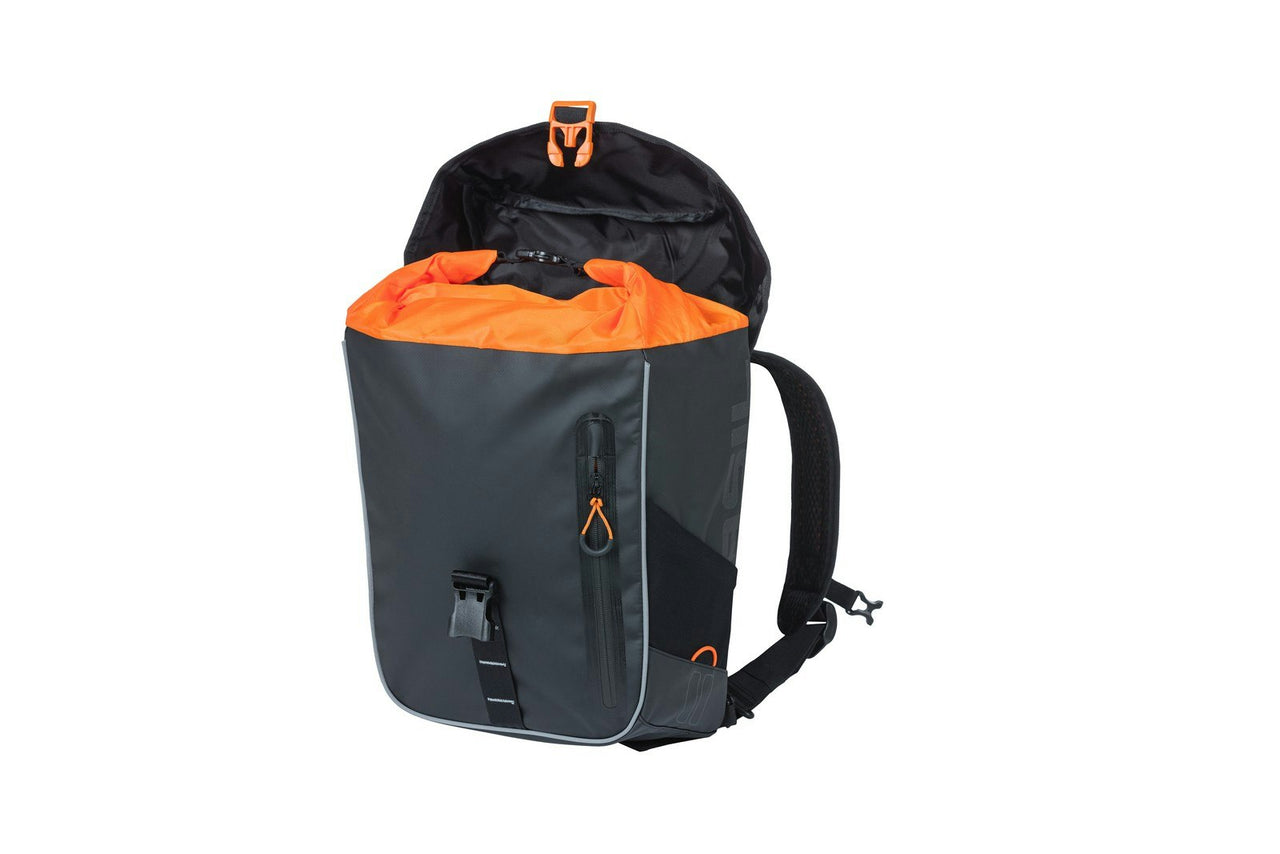 Basil Miles Tarpaulin Backpack Black Orange 17L