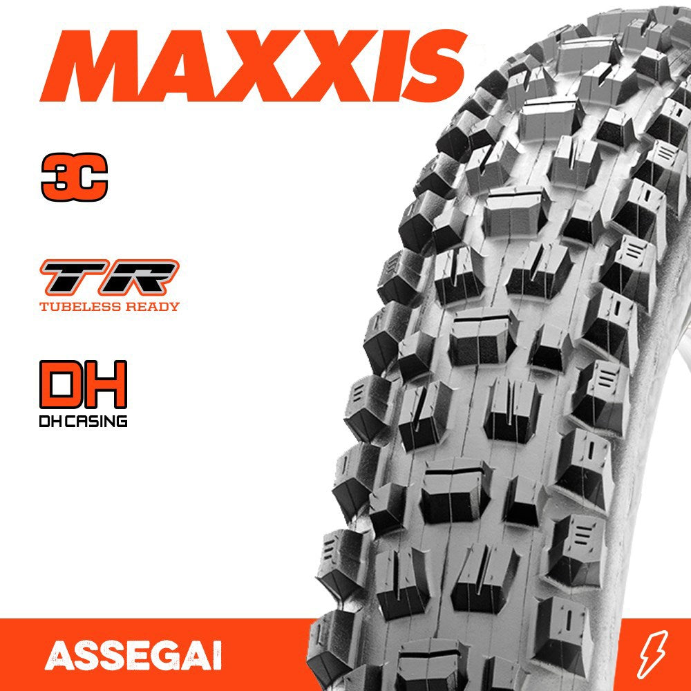 Maxxis Tyre Assegai 27.5 X 2.50 WT DH 3C Grip TR Fold 60X2TPI E-25