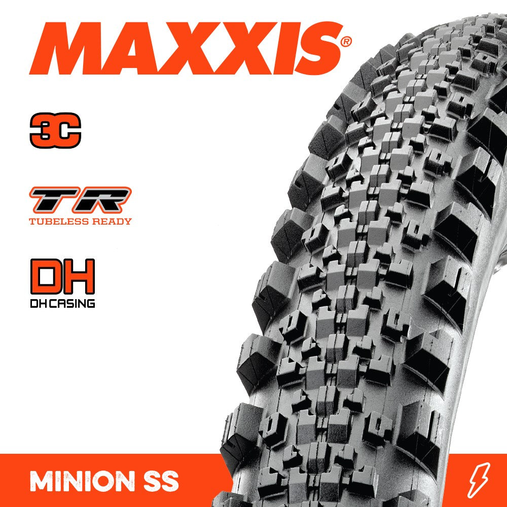 Maxxis Tyre Minion SS 29 X 2.50 3C Grip DH TR Fold 60X2 TPI