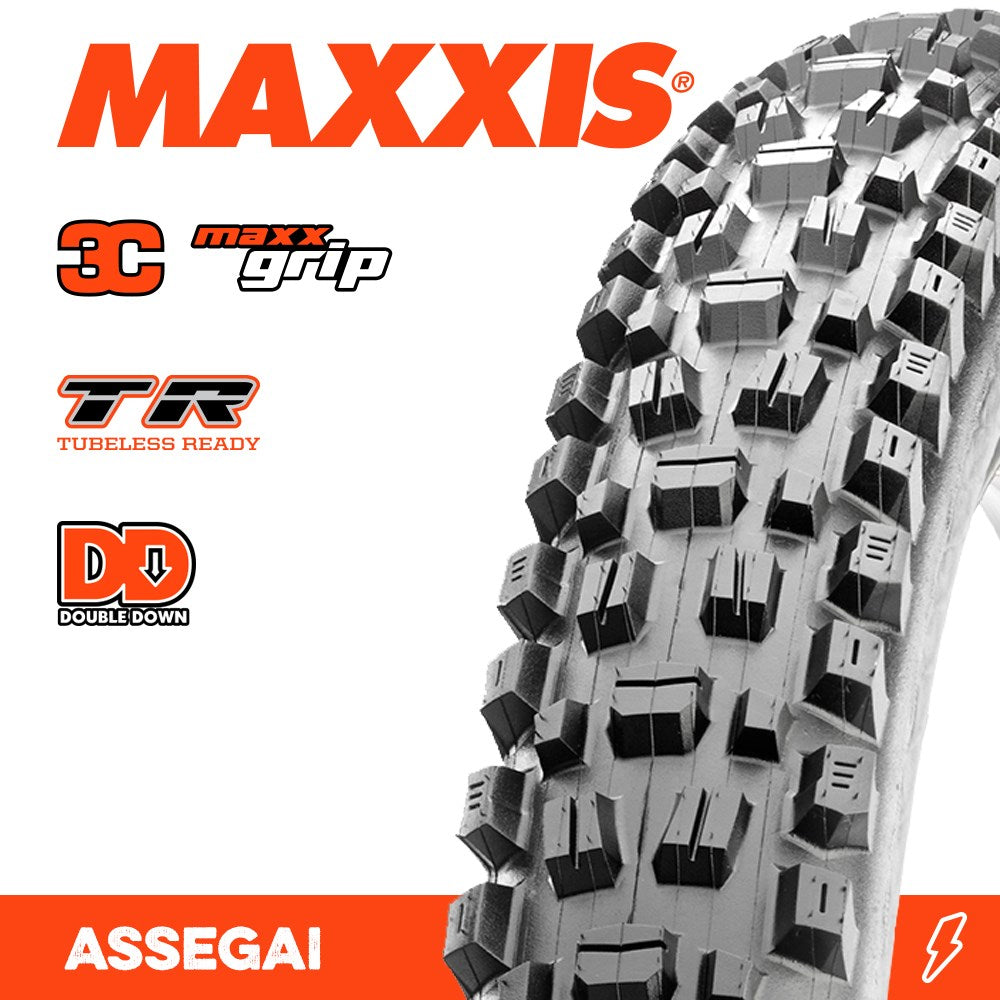 Maxxis Tyre Assegai 29 X 2.50 WT 3C Grip Dd TR Fold 120X2TPI E-25