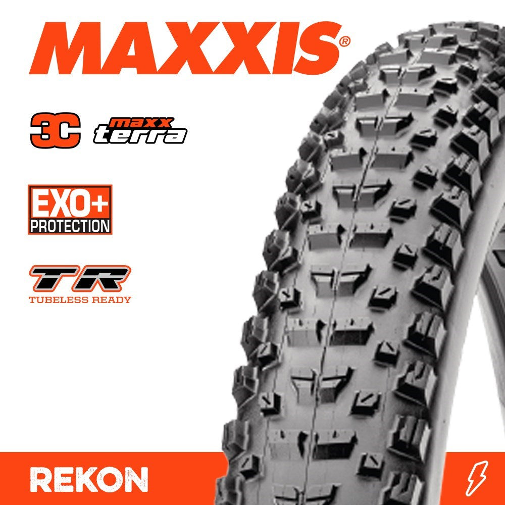 Maxxis Tyre Rekon + 27.5 X 2.80 Plus 3C Terra EXO+ TR Fold 60TPI E-25