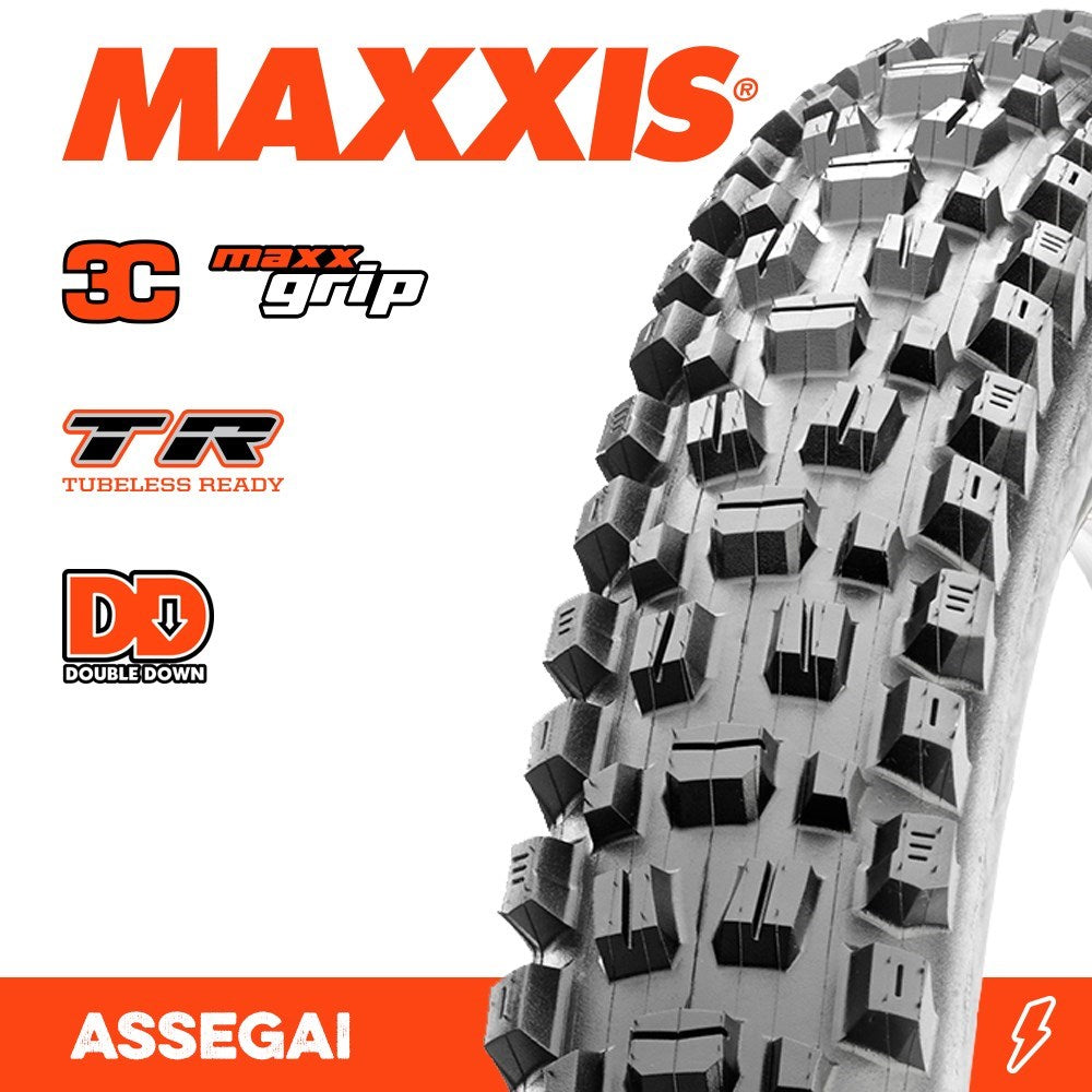 Maxxis Tyre Assegai 29 X 2.60 3C Grip Dd TR Fold 120X2TPI