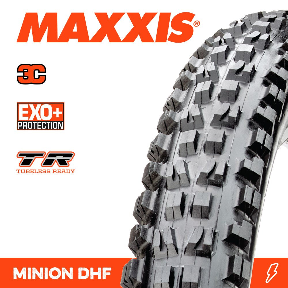 Maxxis Tyre Minion DHF 27.5 X 2.50 WT 3C Grip EXO+ TR Fold 60TPI E-25