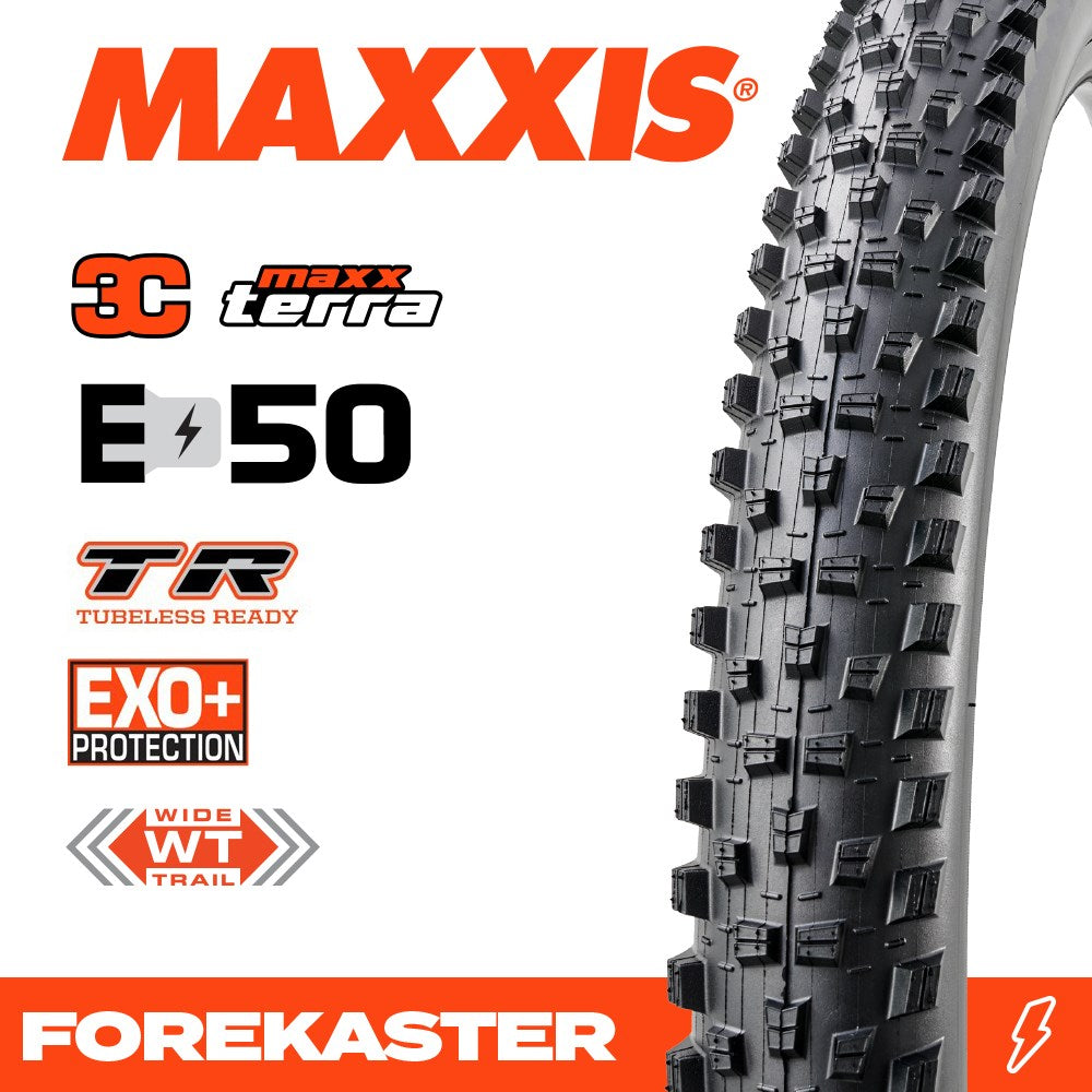 Maxxis Tyre Forekaster 29 X 2.40 3C Terra EXO+ TR E-MTB Fold 60TPI E-50