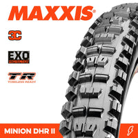 Thumbnail for Maxxis Tyre Minion DHR II 26 X 2.40 WT 3C Terra EXO TR Fold 60TPI E-25