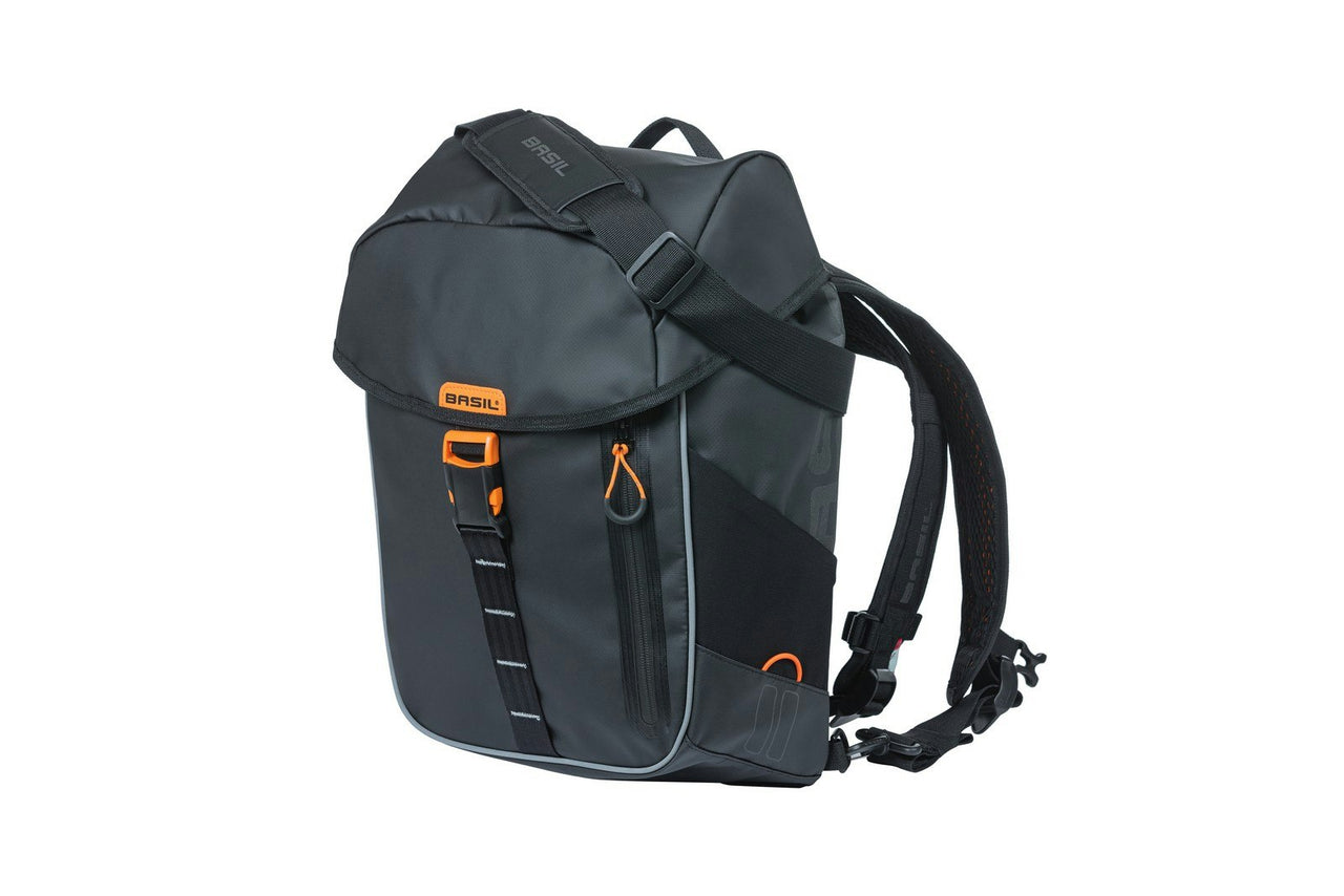 Basil Miles Tarpaulin Backpack Black Orange 17L