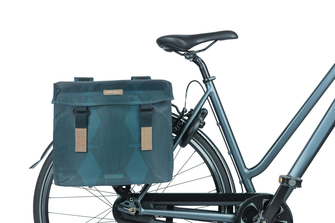 Basil Elegance Double Pannier Bag 40-49L Estate Blue