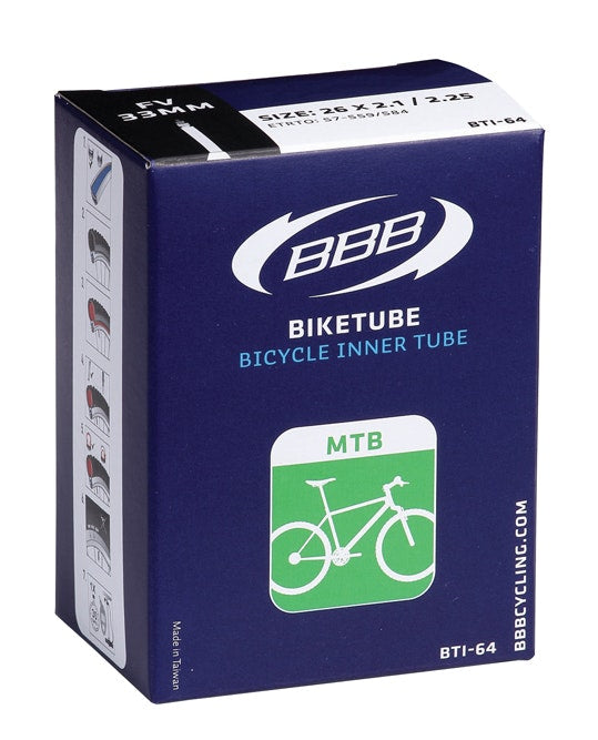 BBB Cycling Tube 26 x 1.25 French/Presta Valve 33mm