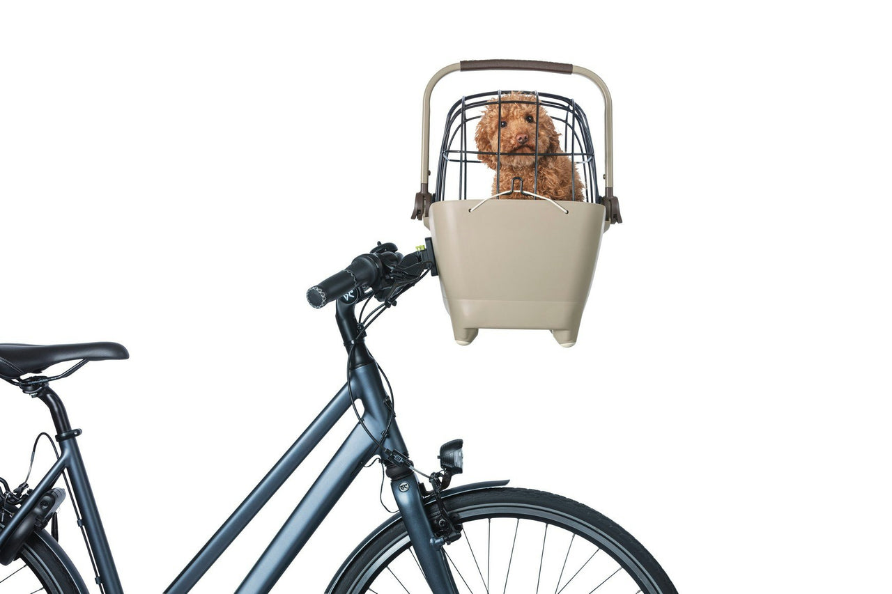 Basil Buddy Pet Front Bike Basket KF Biscotti Brown 32L