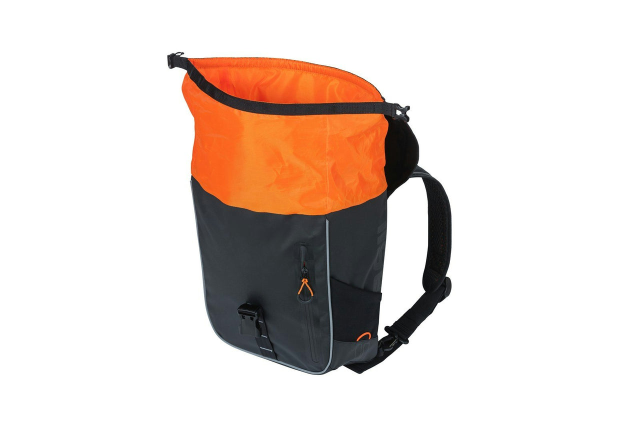 Basil Miles Tarpaulin Backpack Black Orange 17L