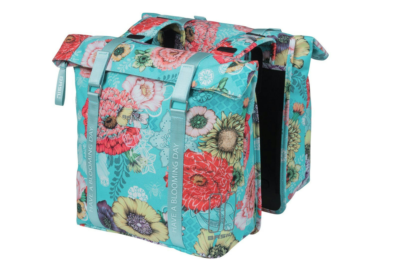 Basil Bloom Field Double Pannier Bag 28-35L Blue