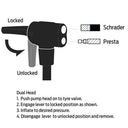 AZUR Tank Floor Pump Dual Valve