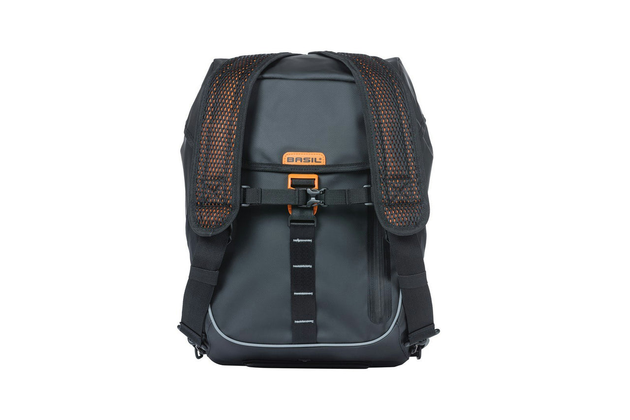 Basil Miles Tarpaulin Backpack Black Orange 17L