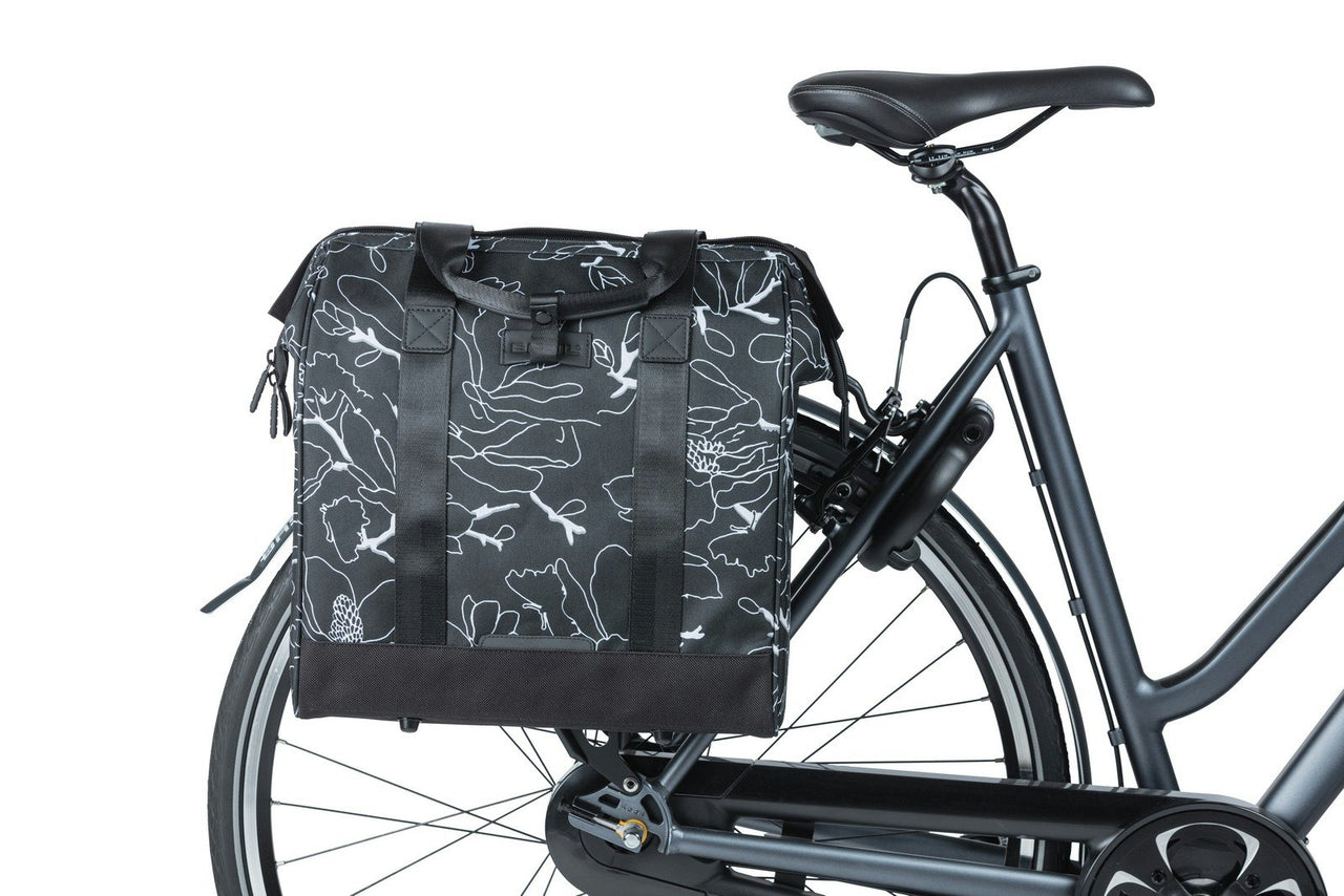 Basil Grand Flower Bicycle Shopper 23 Litres Black