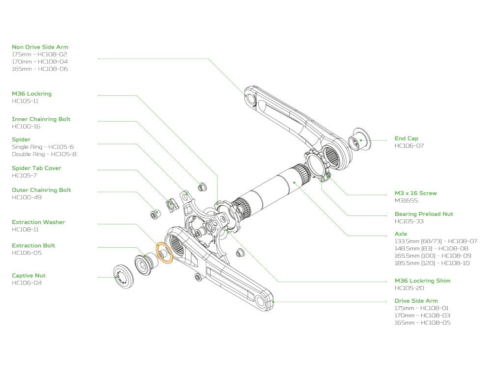 Hope Evo Crankset - Extraction Washer