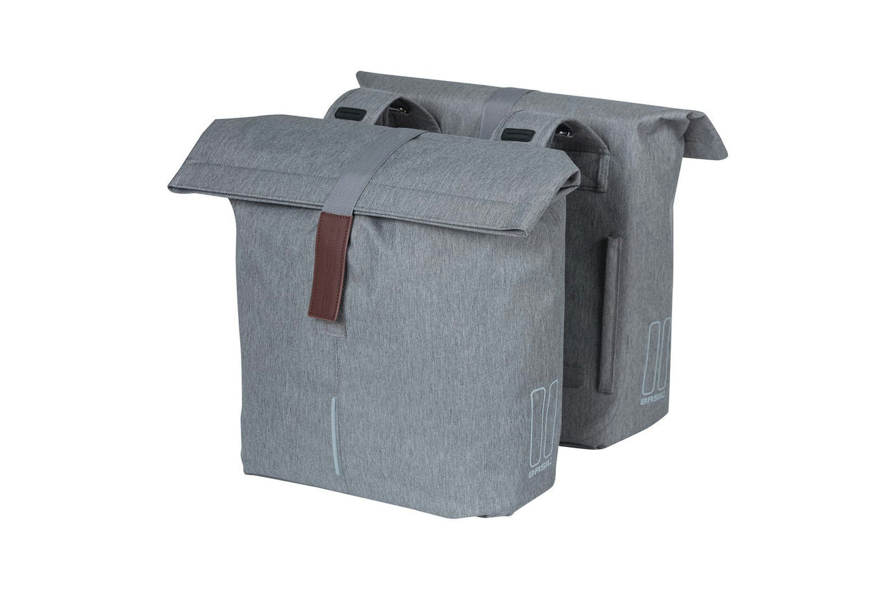 Basil City Double Bag Grey Melee 28 -32L