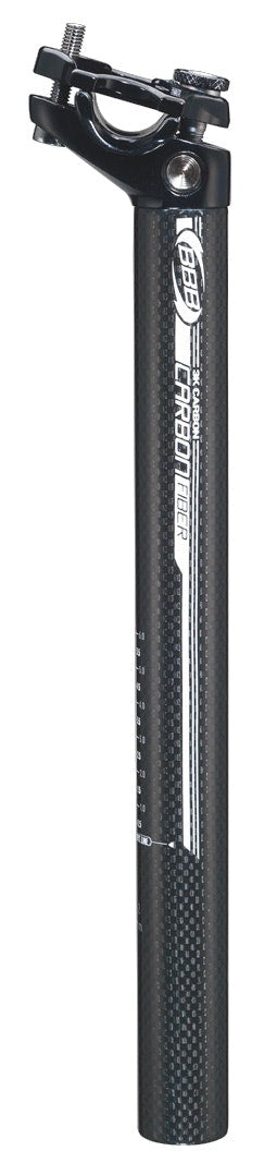 BBB Cycling Fibrepost S/Post 27.2m Carbon Red/Silver Logos Length 300mm